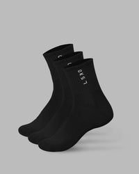 Signal Quarter Socks 3 Pack - Black-White | Thumbnail Index: 0