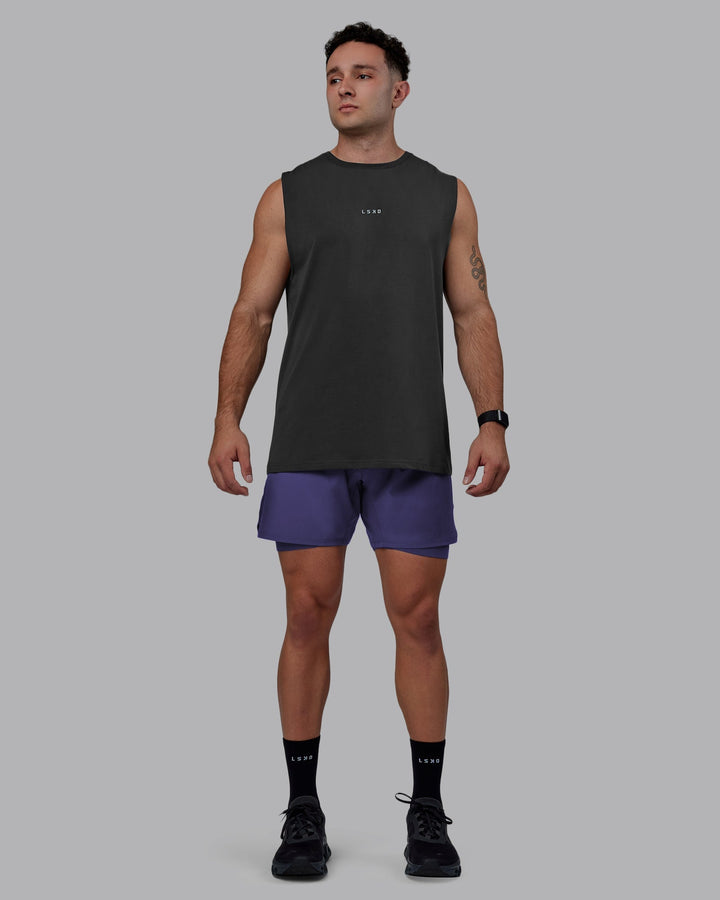 Man wearing Challenger 6&quot; Lined Performance Shorts - Future Dusk
