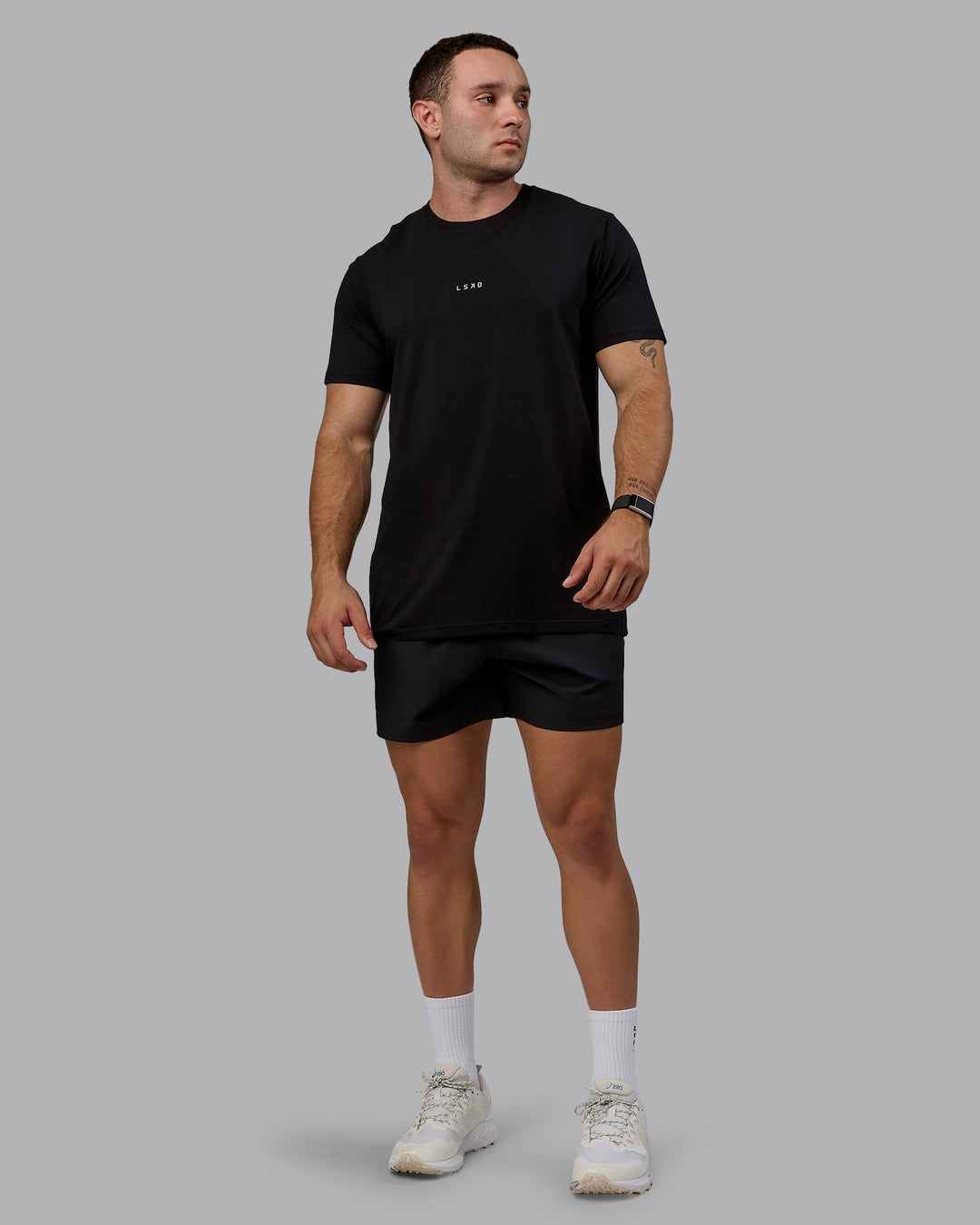 Man wearing Daily 5&quot; Swim Shorts - Black