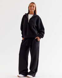 Woman wearing Go-To Wide Leg Track Pant - Black | Model:Jaimee | Size:XS | Thumbnail Index: 7