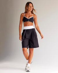 Woman wearing Power Sweetheart Sports Bra - Black | Model:Charli | Size:XS