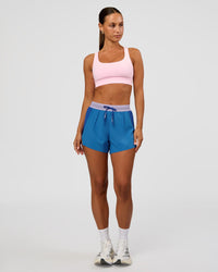Woman wearing Accelerate 3" High-Rise Running Short - Electric Indigo-Multi | Model:Brylee | Size:XS