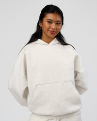 Woman wearing AfterDark ZeroCrease Oversized Hoodie - Silver Marl | Model:Loren |Size:XS | Thumbnail Index: 5