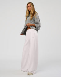 Woman wearing AfterDark ZeroCrease Oversized Tee - Alloy | Model:Georgia | Size:XS | Thumbnail Index: 4