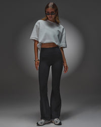 Woman wearing AfterDark ZeroCrease Oversized Tee - White | Model:Leilani | Size:XS