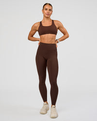 Woman wearing Aspire Sports Bra - Hot Chocolate | Model:Maja | Size:XS | Thumbnail Index: 2