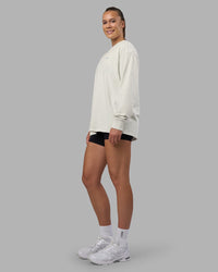 Woman wearing Cali FLXCotton Oversized Long Sleeve Tee - Digital Mist Washed | Model:Charlize | Size:XS