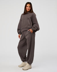 Woman wearing Distort Oversized Hoodie - Duskstone Washed | Model:Bianca | Size:XS | Thumbnail Index: 6