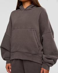 Woman wearing Distort Oversized Hoodie - Duskstone Washed | Model:Bianca | Size:XS | Thumbnail Index: 3