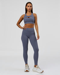 Woman wearing Elite Run High-Rise Full Length Legging Pockets - Night Shadow | Model:Brylee | Size:XS