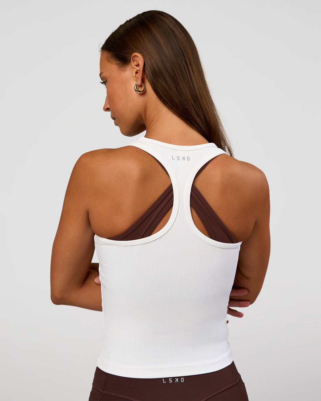 Flow Rib Scoop Neck Tank - White - view 2
