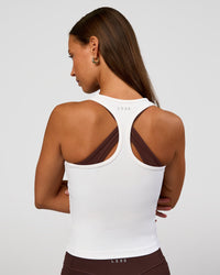 Flow Rib Scoop Neck Tank - White | Thumbnail Index: 1