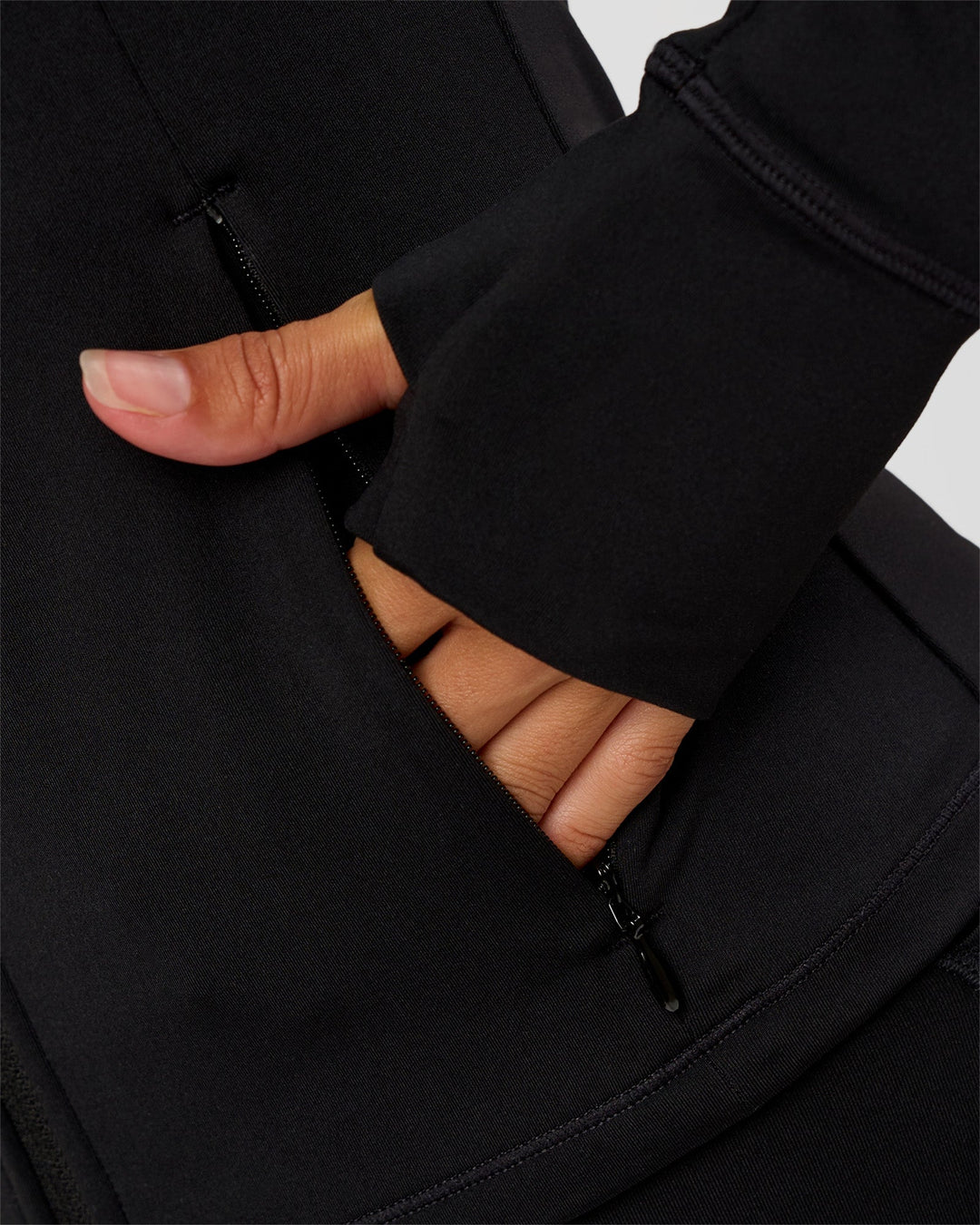 Woman wearing Fusion Active Jacket - Black | Model:Brylee | Size:XS