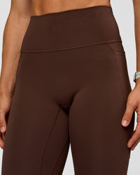 Woman wearing Fusion Ultra High-Rise Full Length Legging Pockets - Hot Chocolate | Model:Maja | Size:XS