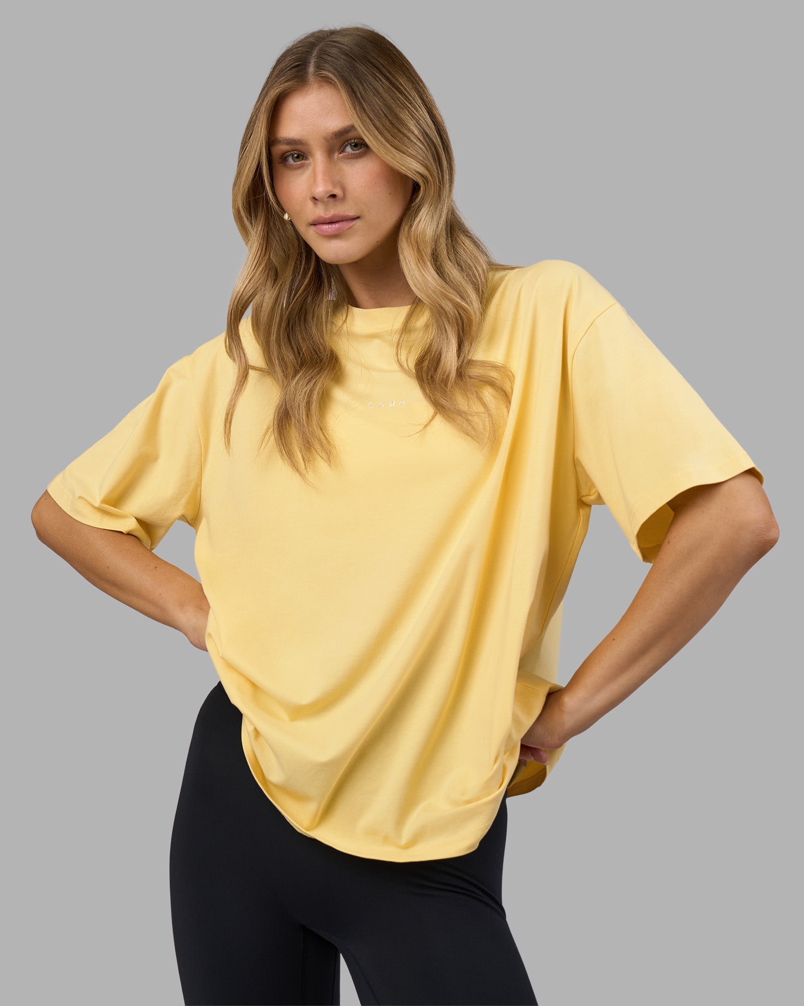 Go-To FLXCotton Oversized Tee - Lemon-White