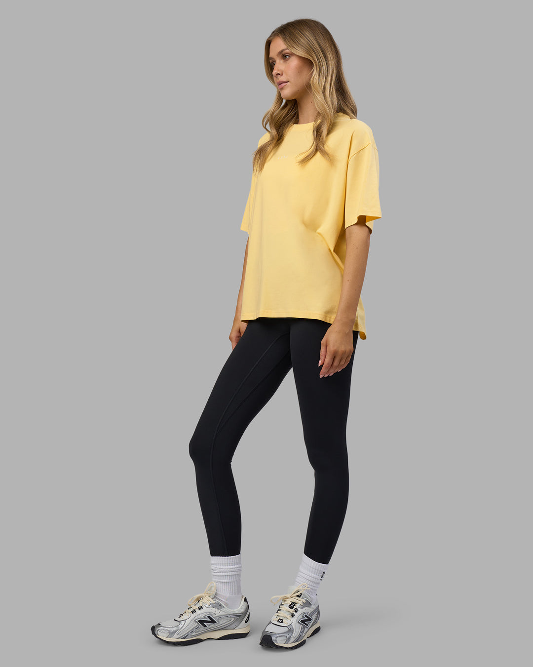 Go-To FLXCotton Oversized Tee - Lemon-White - view 2