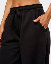 Woman wearing Go-To Oversized Track Pant - Black | Model:Brylee | Size:XS | Thumbnail Index: 2