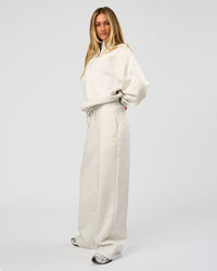 Woman wearing Go-To Wide Leg Track Pant Tall - Silver Marl | Model:Georgia | Size:XS | Thumbnail Index: 8