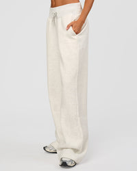 Woman wearing Go-To Wide Leg Track Pant Tall - Silver Marl | Model:Georgia | Size:XS