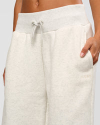 Woman wearing Go-To Wide Leg Track Pant Tall - Silver Marl | Model:Georgia | Size:XS