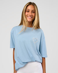 Woman wearing Love The Process FLXCotton Oversize Tee - Open Air-Off White | Model:Georgia | Size:XS | Thumbnail Index: 4