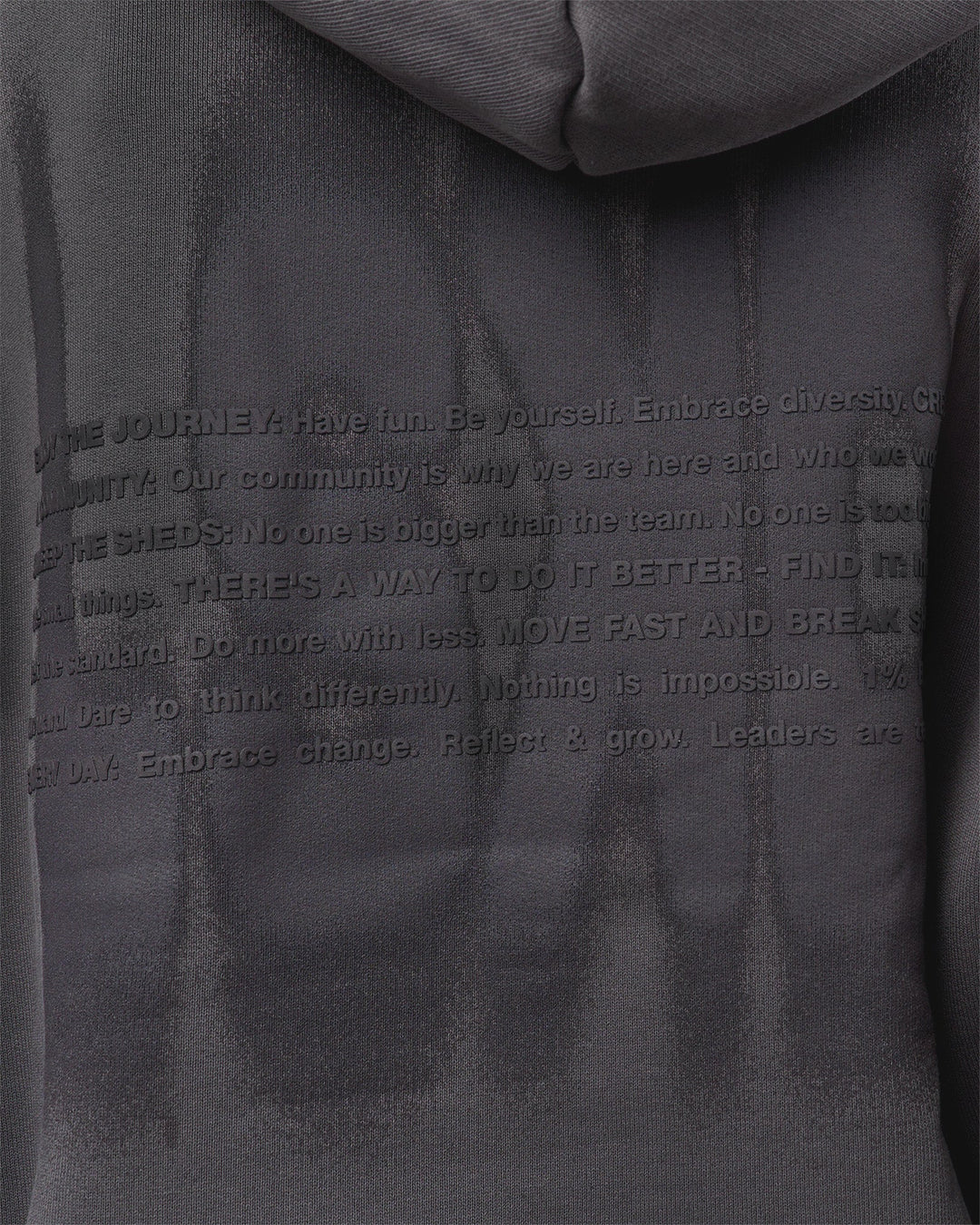 Woman wearing Memory In Motion Ultra Heavyweight Washed Hoodie - Dark Storm Washed | Model:Leilani | Size:XS