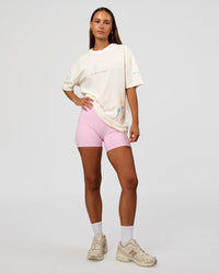 Woman wearing Mother's Day FLXCotton Oversize Tee - Off White | Model:Brylee | Size:XS