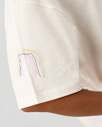 Woman wearing Mother's Day FLXCotton Oversize Tee - Off White | Model:Brylee | Size:XS