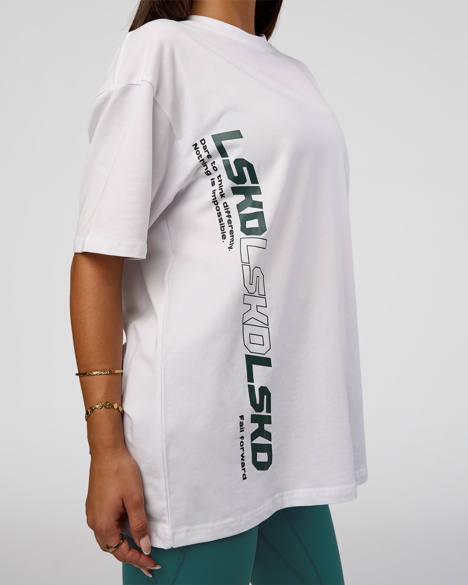 Nothing Is Impossible FLXCotton Oversized Tee - White-Vital Green
