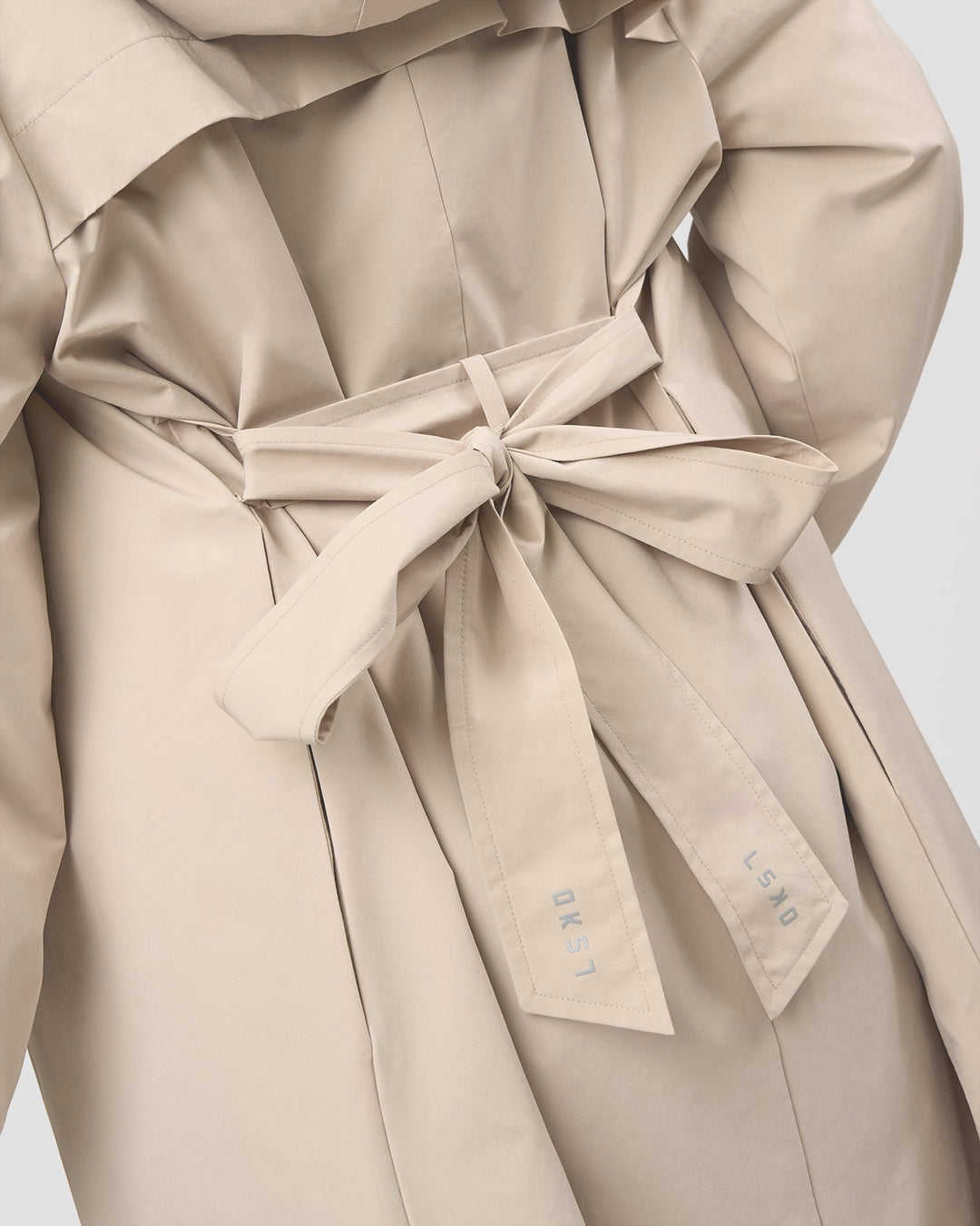 Woman wearing On the Move Trench Coat - Shale Beige | Model:Brylee | Size:XS