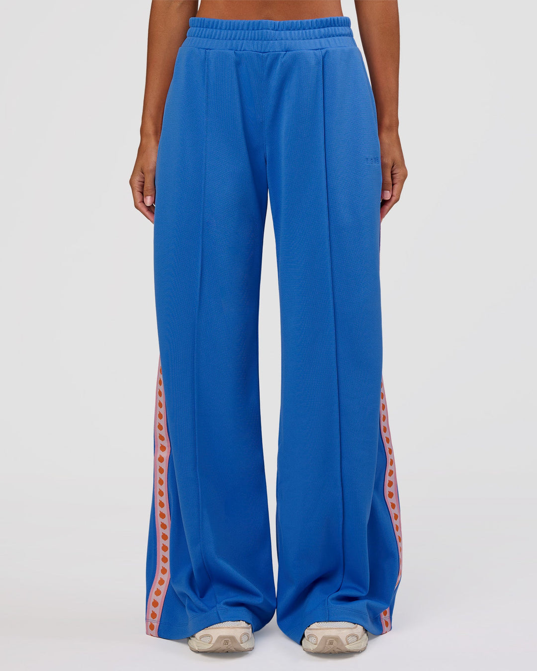 Woman wearing Peaches Track Pant - Palace Blue | Model:Brylee | Size:XS - view 10