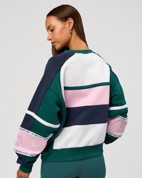 Woman wearing Power Sweater - Future Navy-Teal | Model:Brylee | Size:XS