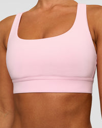 Woman wearing Race Day Sports Bra - Marshmallow | Model:Brylee | Size:XS