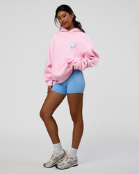 Woman wearing Unisex Love The Process Oversize Hoodie - Marshmallow-Open Air | Model:Loren | Size:XS