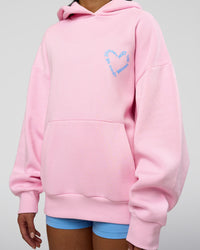 Woman wearing Unisex Love The Process Oversize Hoodie - Marshmallow-Open Air | Model:Loren | Size:XS