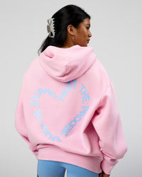 Woman wearing Unisex Love The Process Oversize Hoodie - Marshmallow-Open Air | Model:Loren | Size:XS