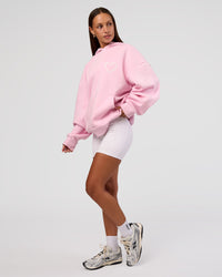 Woman wearing Unisex Love The Process Oversize Hoodie - Marshmallow-White | Model:Brylee | Size:XS
