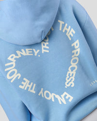 Woman wearing Unisex Love The Process Oversize Hoodie - Open Air-Off White | Model:Rosie | Size:XS