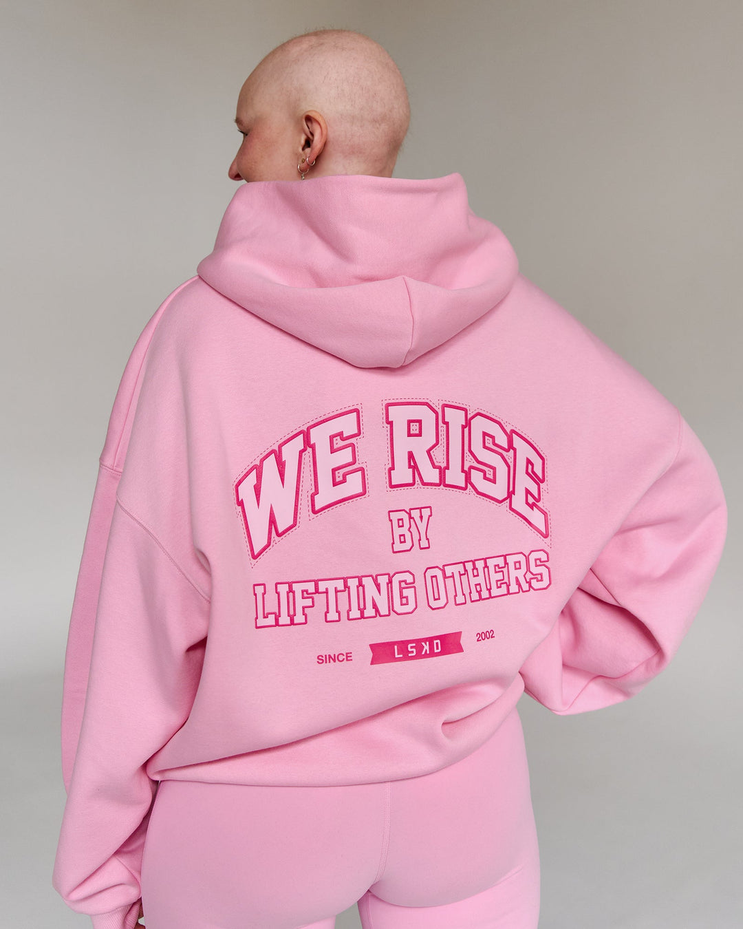 Campaign image of BCAM Heavyweight Boxy Hoodie - Pink Rose - view 5