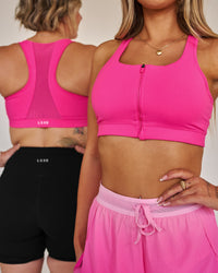 Campaign image of Empowered Sports Bra - Ultra Pink | Thumbnail Index: 4