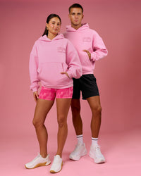 Duo wearing BCAM Heavyweight Boxy Hoodie - Pink Rose | Model:Bianca | Size:S | Model:Albert | Size:M | Thumbnail Index: 3