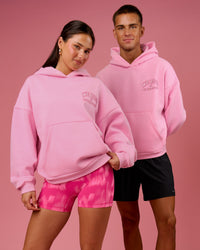 Duo wearing BCAM Heavyweight Boxy Hoodie - Pink Rose | Model:Bianca | Size:S | Model:Albert | Size:M | Thumbnail Index: 7