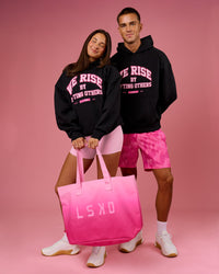 Duo wearing BCAM Unisex Oversized Hoodie - Black | Model:Bianca | Size:S | Model:Albert | Size:M | Thumbnail Index: 3