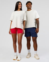 Duo wearing Greatest of All Time Heavyweight FLXCotton Boxed Tee - Off White Washed | Model:Rhiley| Size:XS | Model:Xav | Size:L | Thumbnail Index: 3