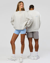 Duo wearing Strong is Beautiful Oversized Sweater - Silver Marl | Model:Georgia | Size:XS | Model:Malebo | Size:M | Thumbnail Index: 3