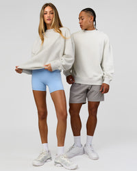 Duo wearing Strong is Beautiful Oversized Sweater - Silver Marl | Model:Georgia | Size:XS | Model:Malebo | Size:M | Thumbnail Index: 11