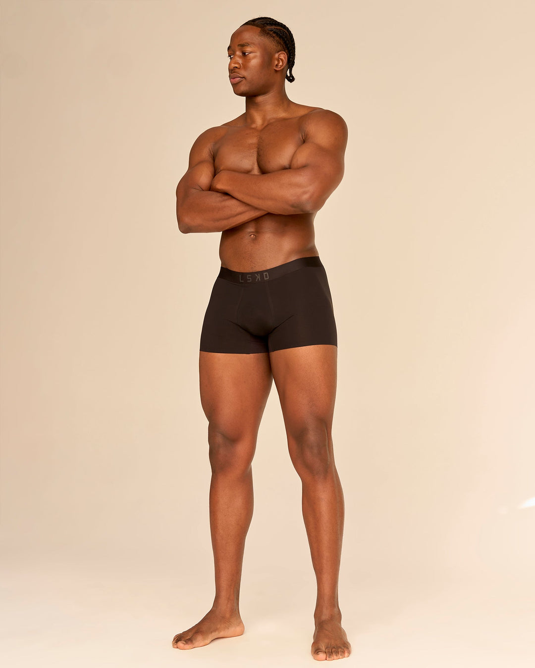 Man wearing Zero Boxer Brief 2pk - Black | Model:Adeola | Size:L - view 9