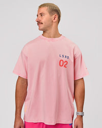 Man wearing Hybrid Elements Heavyweight FLXCotton Oversized Tee  - Marshmallow Washed | Model:Jaiden | Size:L | Thumbnail Index: 1
