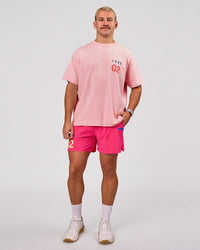 Man wearing Hybrid Elements Heavyweight FLXCotton Oversized Tee  - Marshmallow Washed | Model:Jaiden | Size:L | Thumbnail Index: 9