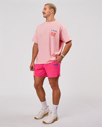 Man wearing Hybrid Elements Heavyweight FLXCotton Oversized Tee  - Marshmallow Washed | Model:Jaiden | Size:L | Thumbnail Index: 11